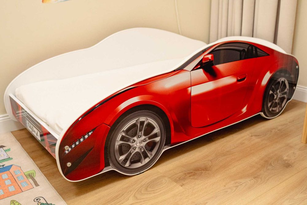 Łóżko dziecięce auto samochód czerwone 140x70
