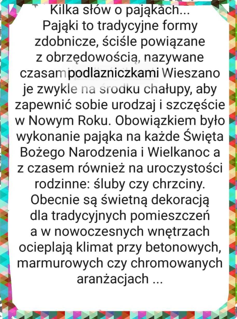 Pająk ludowy, dekoracja rękodzieło