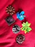 6 alfinetes de lapela, artesanais - Local - Anete