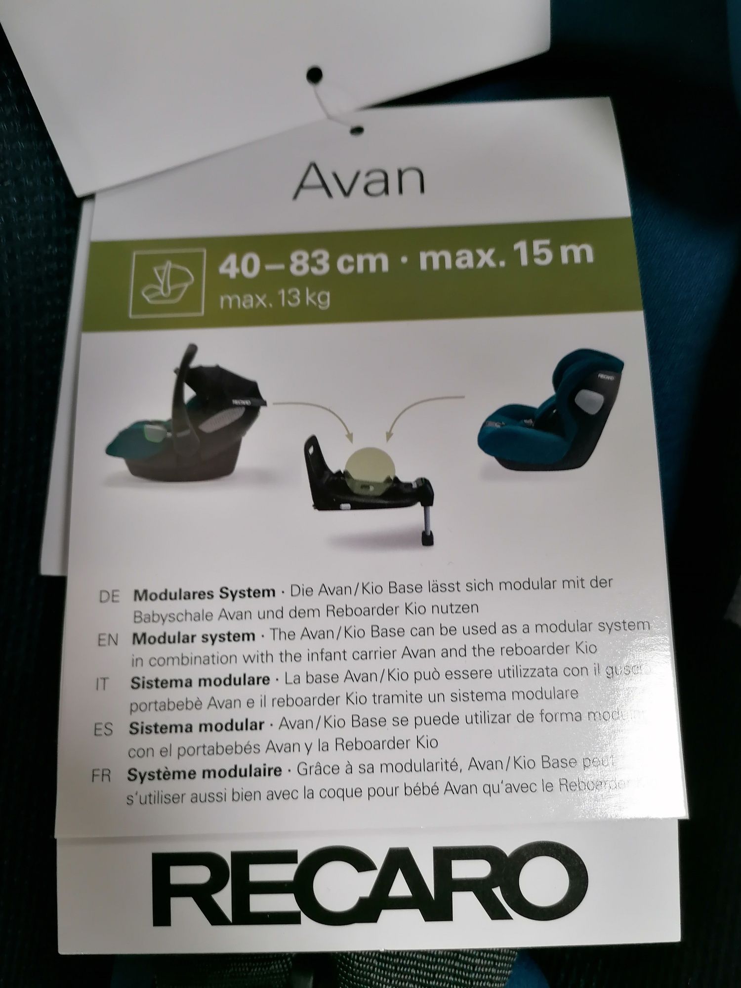 NOWY Recaro Avan 0-13 kg + baza Isofix