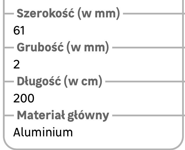 Szyna aluminiowa 2-torowa o długości 200cm - inspire