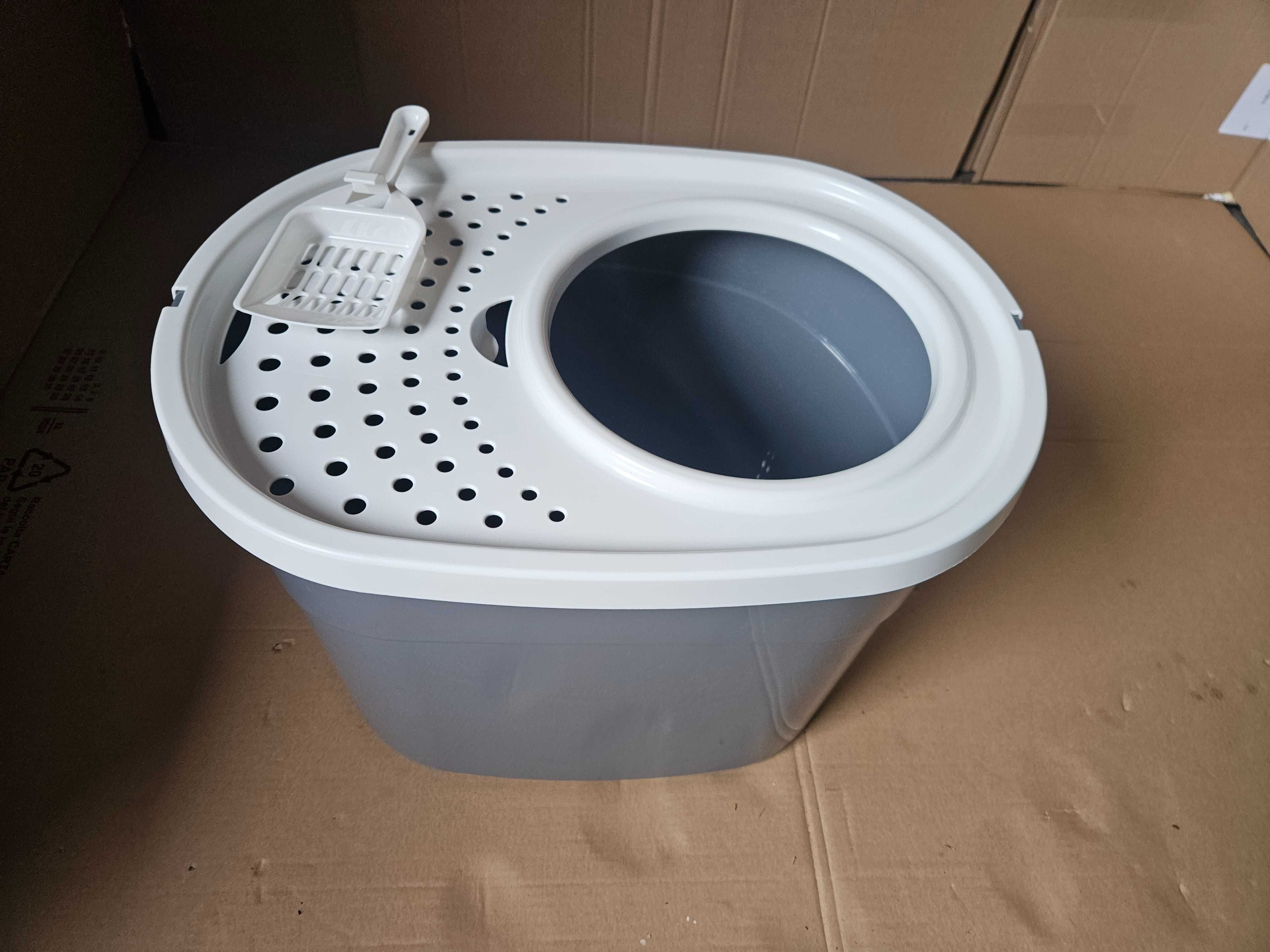 Duża plastikowa kuweta z wejściem od góry , S52 x G 37,5 x W 36,5 cm