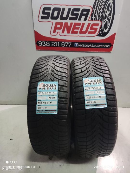 2 pneus semi novos 205-55r16 michelin - oferta dos portes