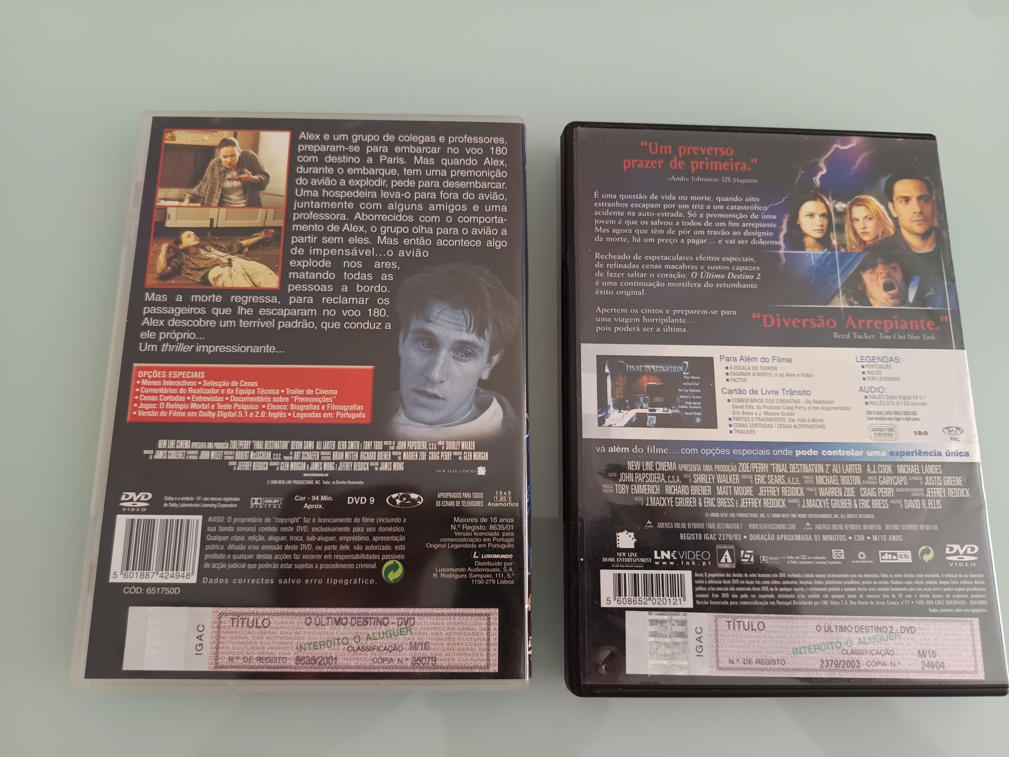 DVDs pack último destinos 1 e 2