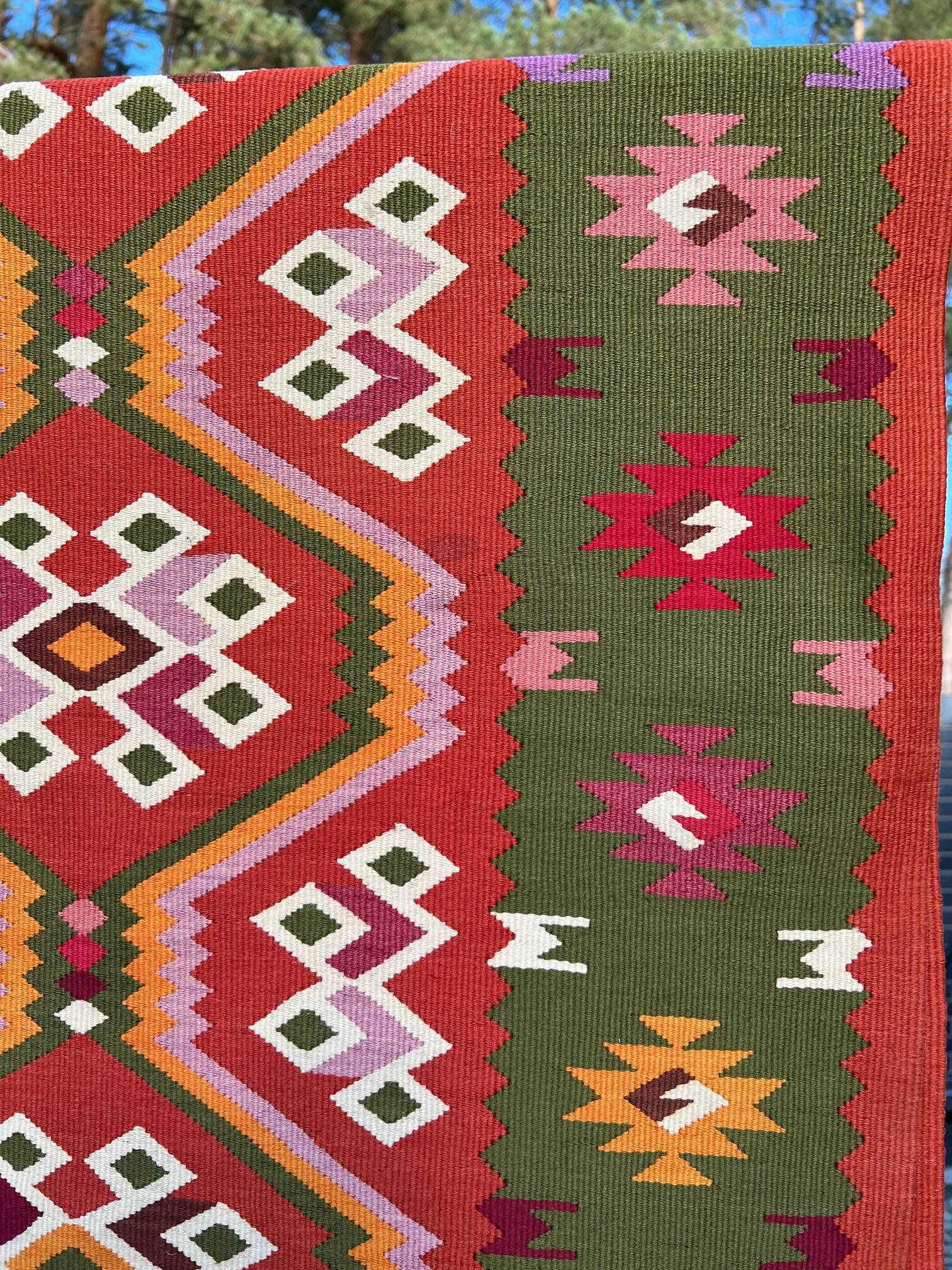 Ręcznie tkany wełniany kilim ART DECO 200x100 cm