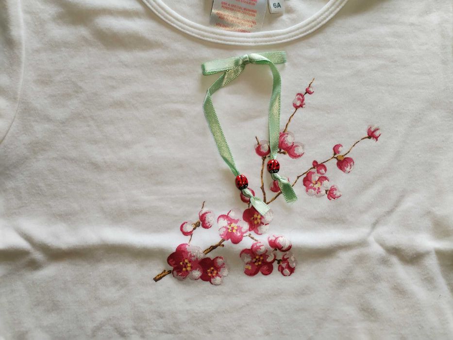 T-shirt branca com motivo floral, de menina, 6 anos, Christian Dior