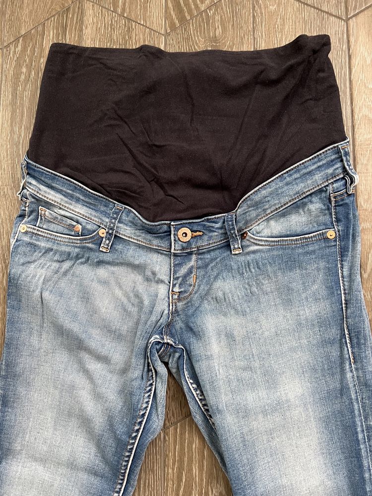 Spodnie ciążowe wysoki stan materiałowy jeansy 38 M H&M