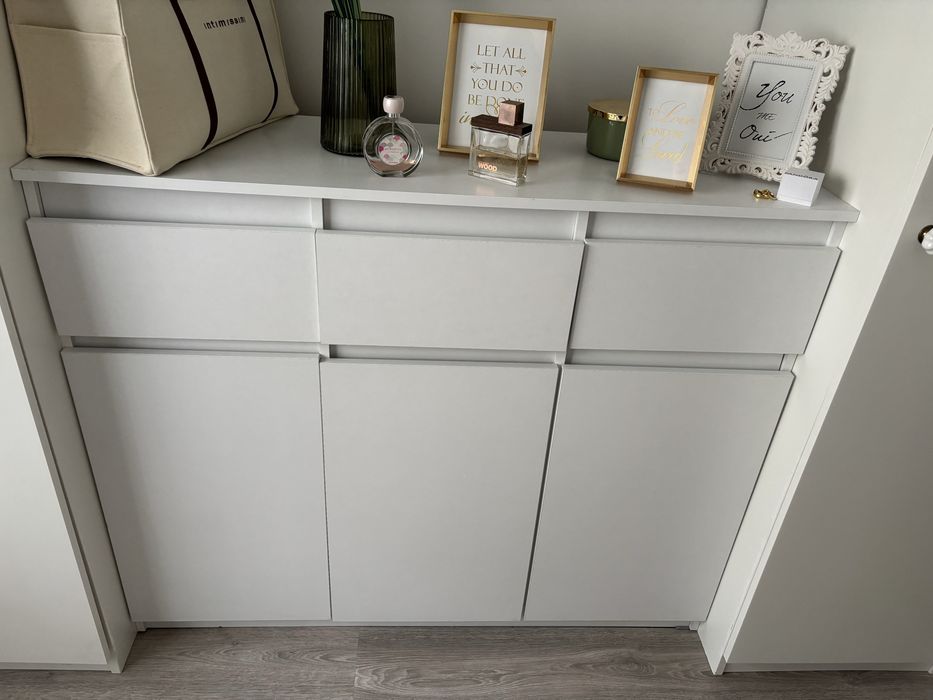 Komoda biała 120 cm z szufladami