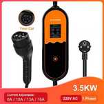 EV Carregador portátil carro type2 conector 8A/16A 1 fase 3.5kw 3m
