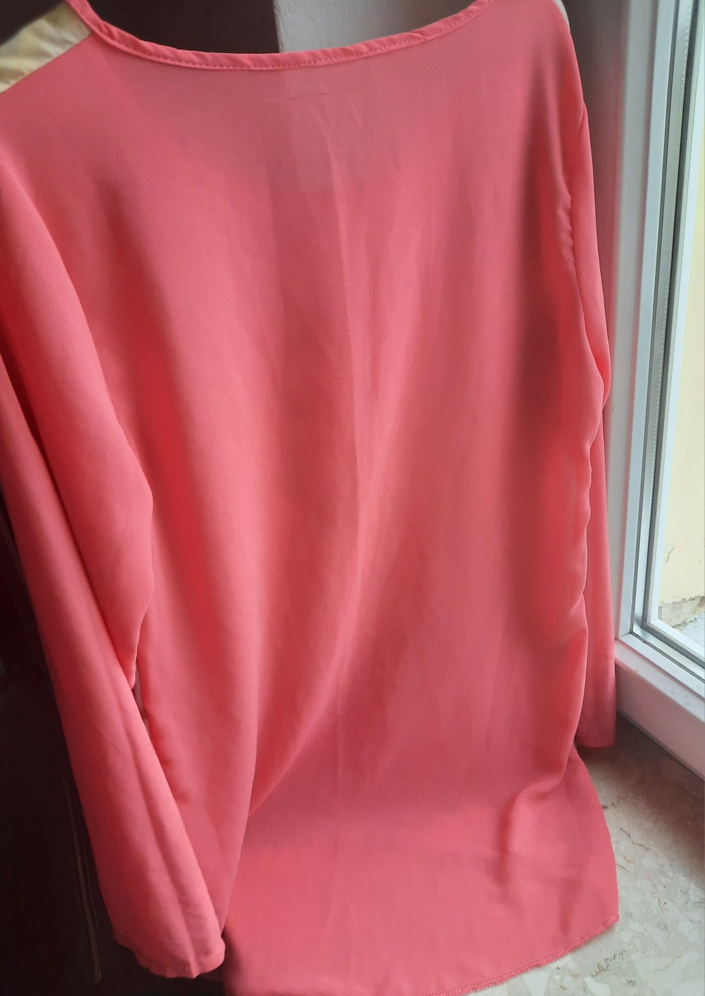 Dłuższa bluzka damska tunika z podpinanymi rękawami r. M