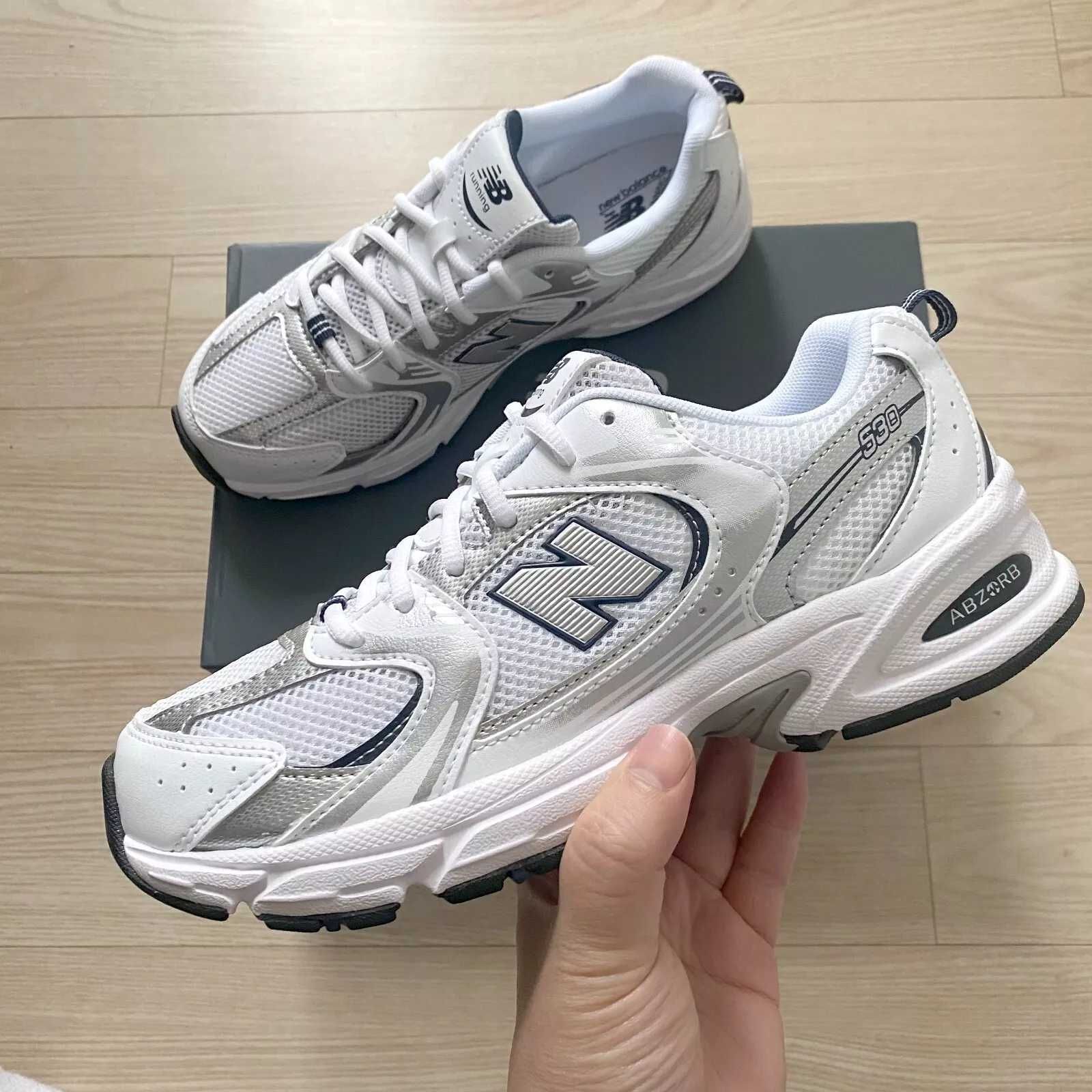*NoweNewBalance_530_WhiteSilverNavy*Moda.39.5