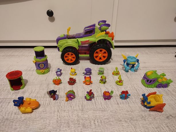Super zings monster roller zielony + figurki + auta + pułapki things