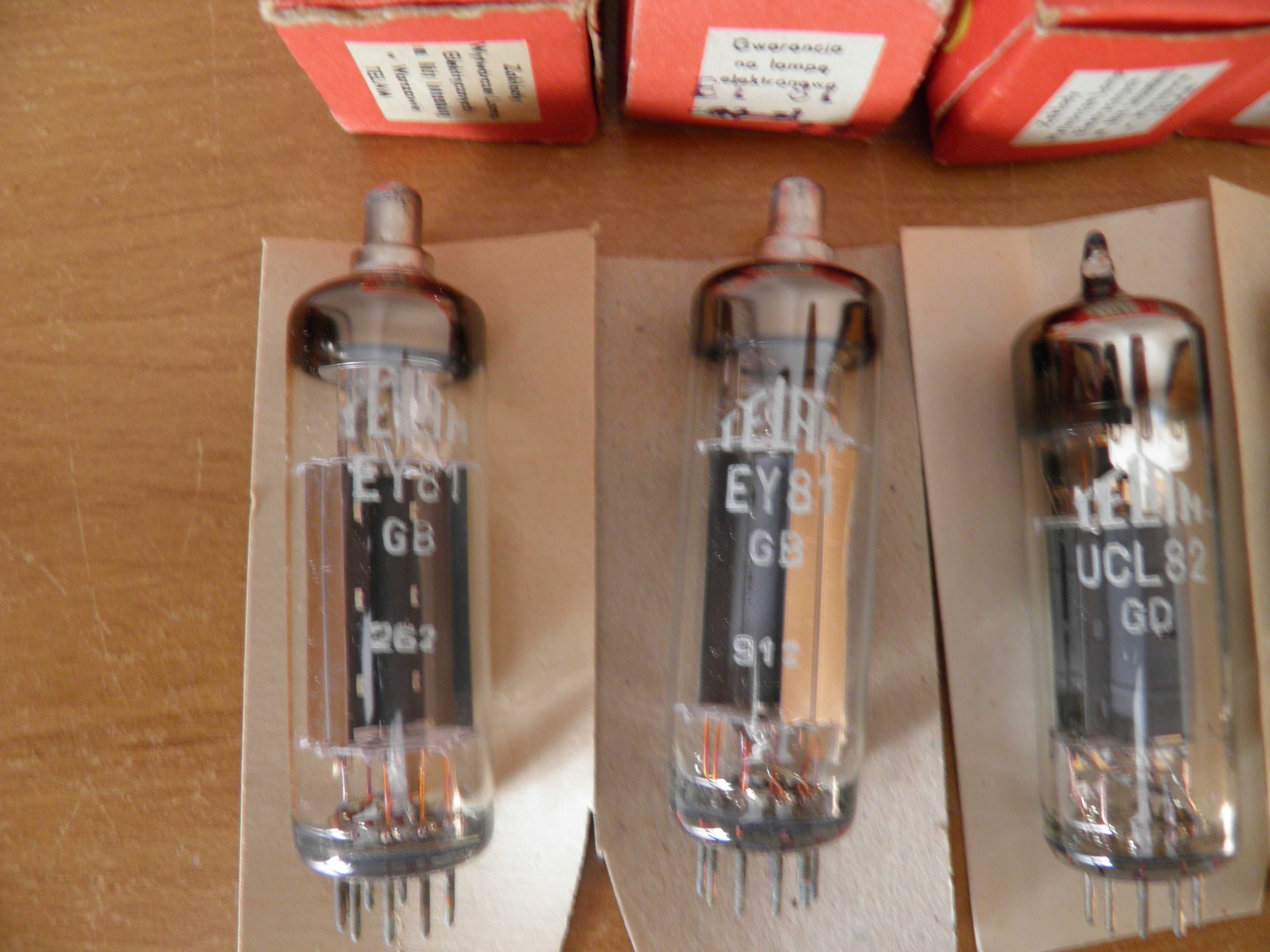 Lampy elektronowe zestaw UCL82, EY81, EF183, PCL805 Telam Polam