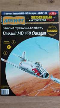 Model kartonowy - Samolot Dassault MD 450 Ouragan - Answer 7/2007