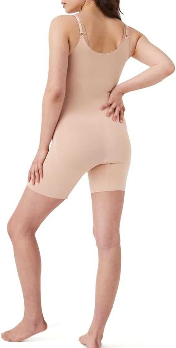 Body Damskie Modelujące Open Bust Mid Thigh Spanx XL Soft Nude