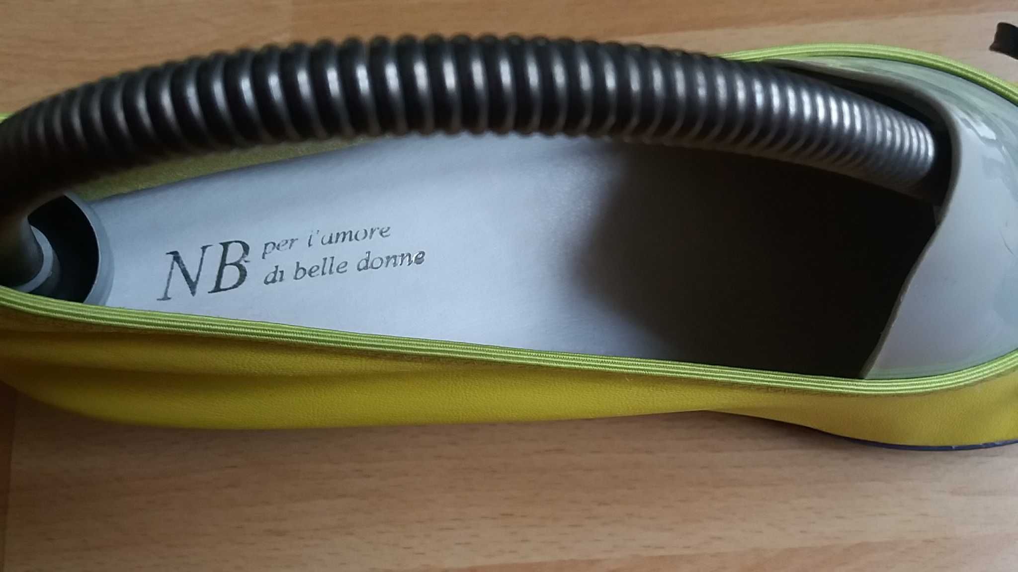 "Pantofle", pantofelki żółte+granat, rozm 39,5cm