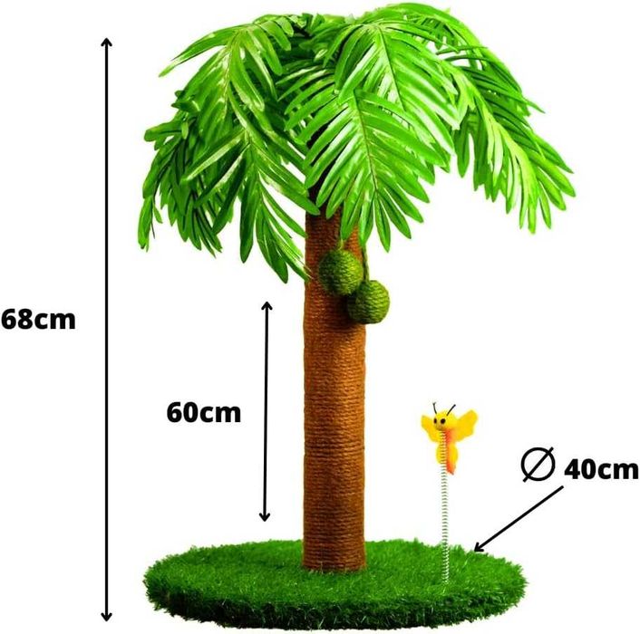 Poste arranhador para gato em forma de palmeira 40 x 68 cm - NOVO