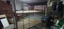 Beliche em metal cinza prateado com gavetao