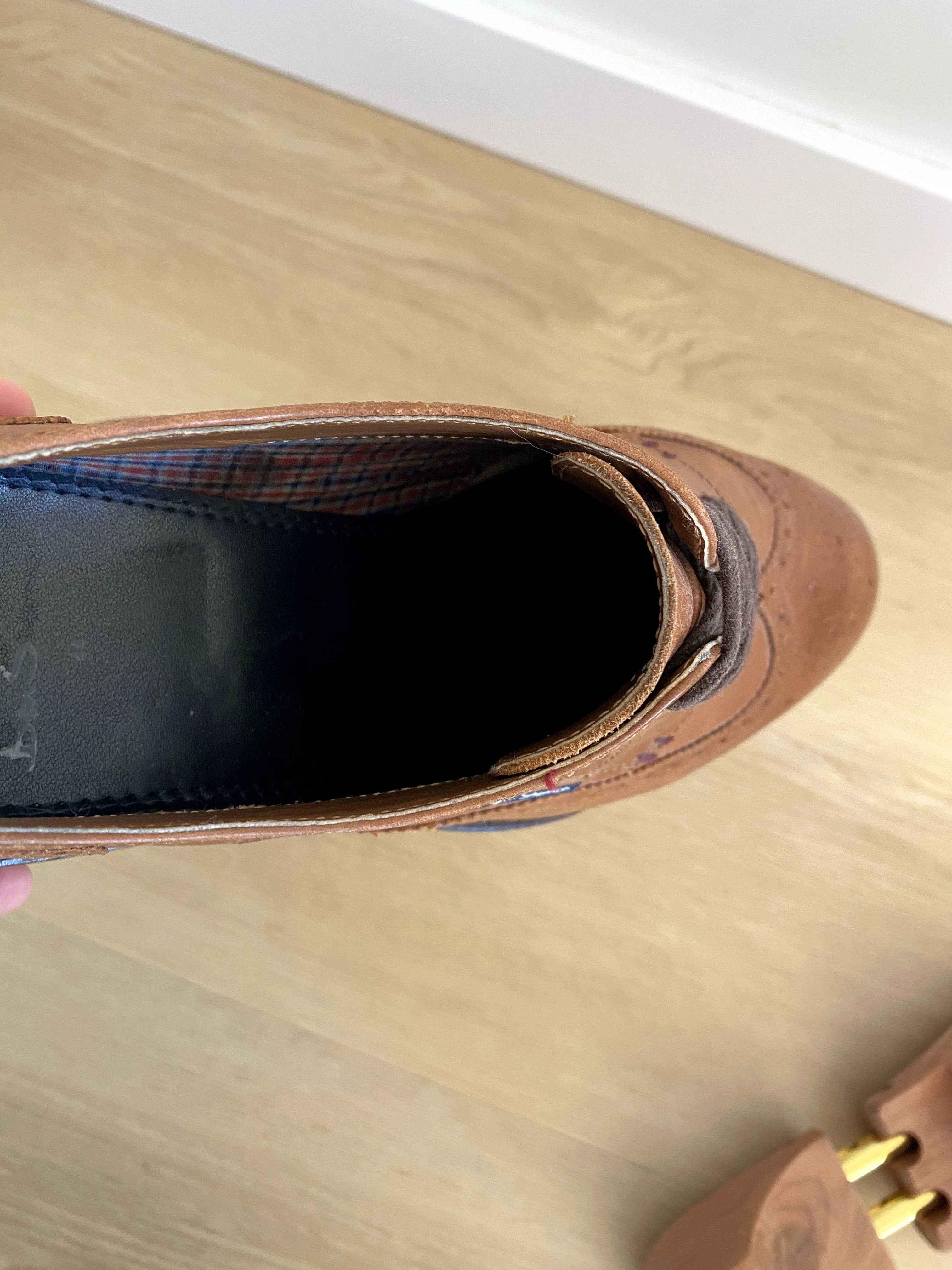 Brązowe Brogsy firmy Ben Sherman | zadbane | półbuty