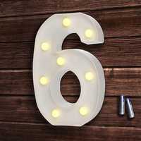 Dekoracyjna lampka cyfra 6, oświetlenie 3D