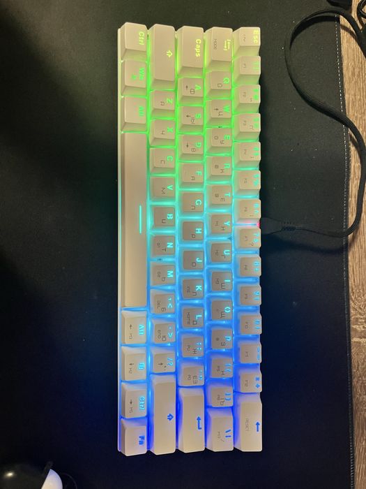 Клавіатура motospeed ck62 (60%), механічна, бездротова, біла