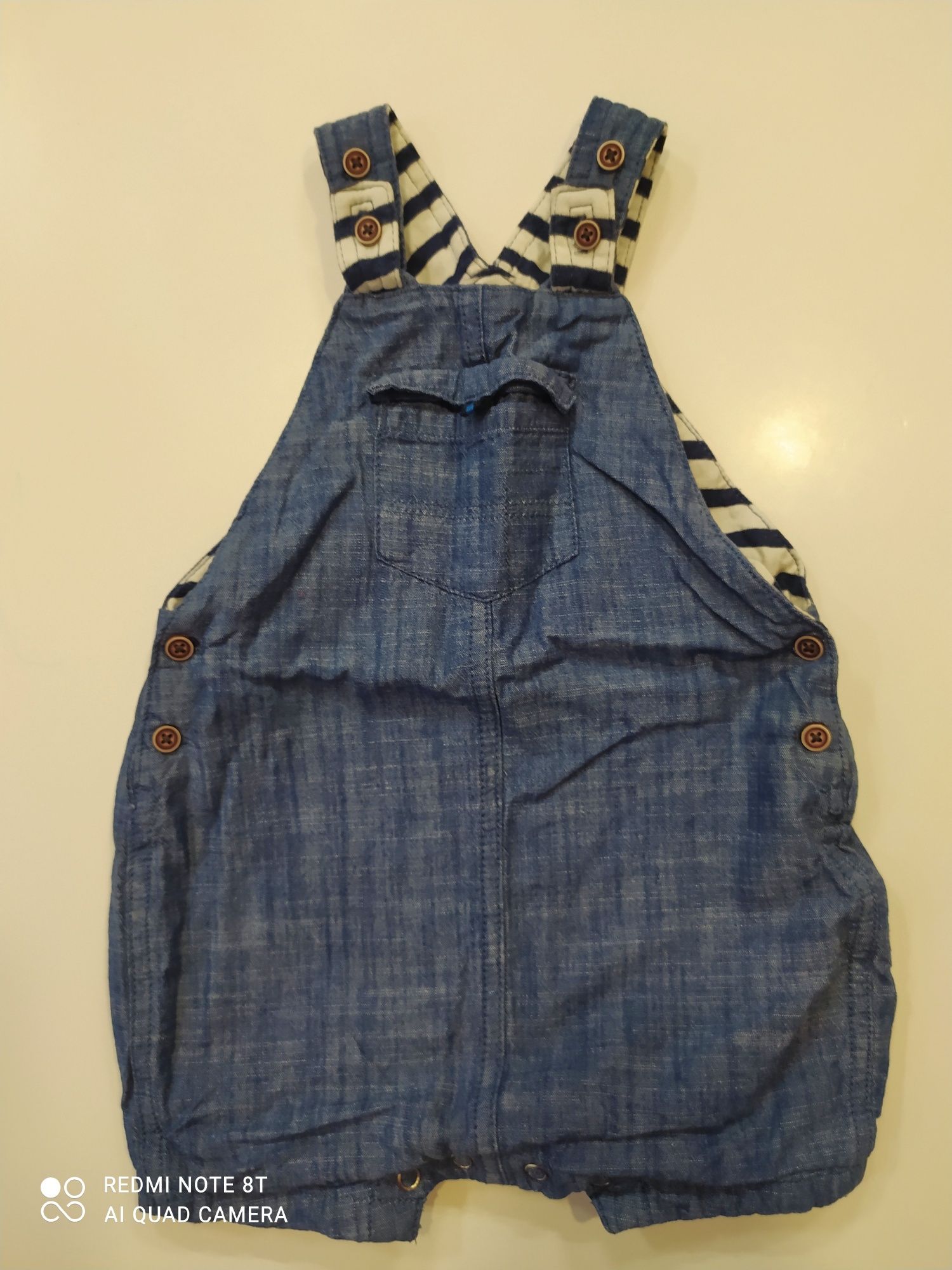 Ogrodniczki jeansowe Next Baby rozm 6-9 m-cy stan idealny