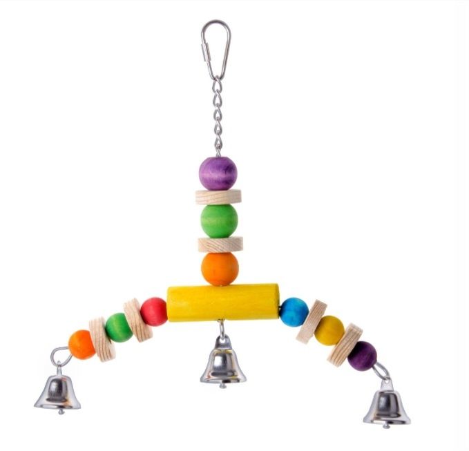 JK strach, drewniana zabawka dla ptaków