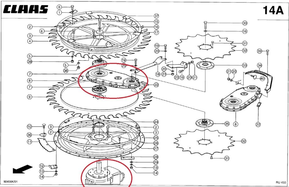 CLAAS JAGUAR Редуктор жатки RU 450/600 991576 /991578/ 991021