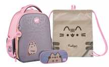 Рюкзак шкільний каркасний YES Pusheen +пенал +сумка Пушин