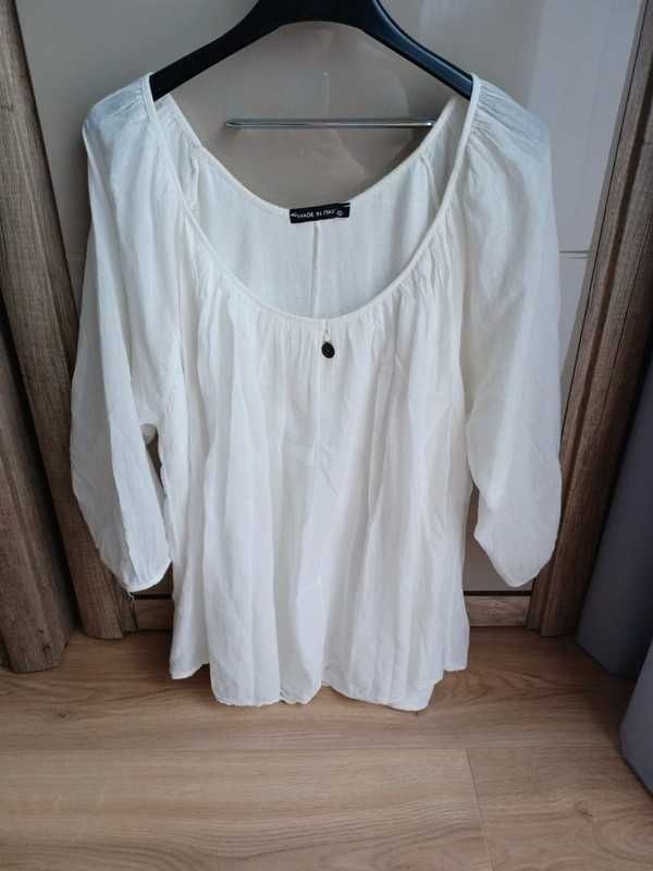 Biała bluzka oversize made in Italy roz. S