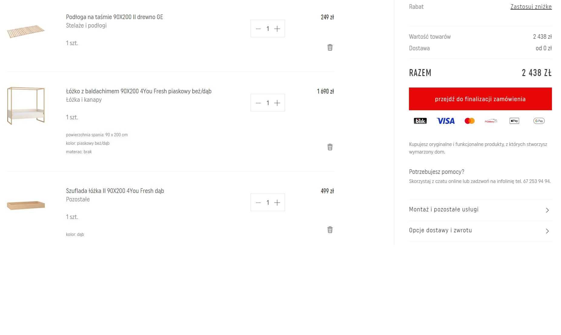 VOX 4You Fresh wymarzone łóżko z baldachimem