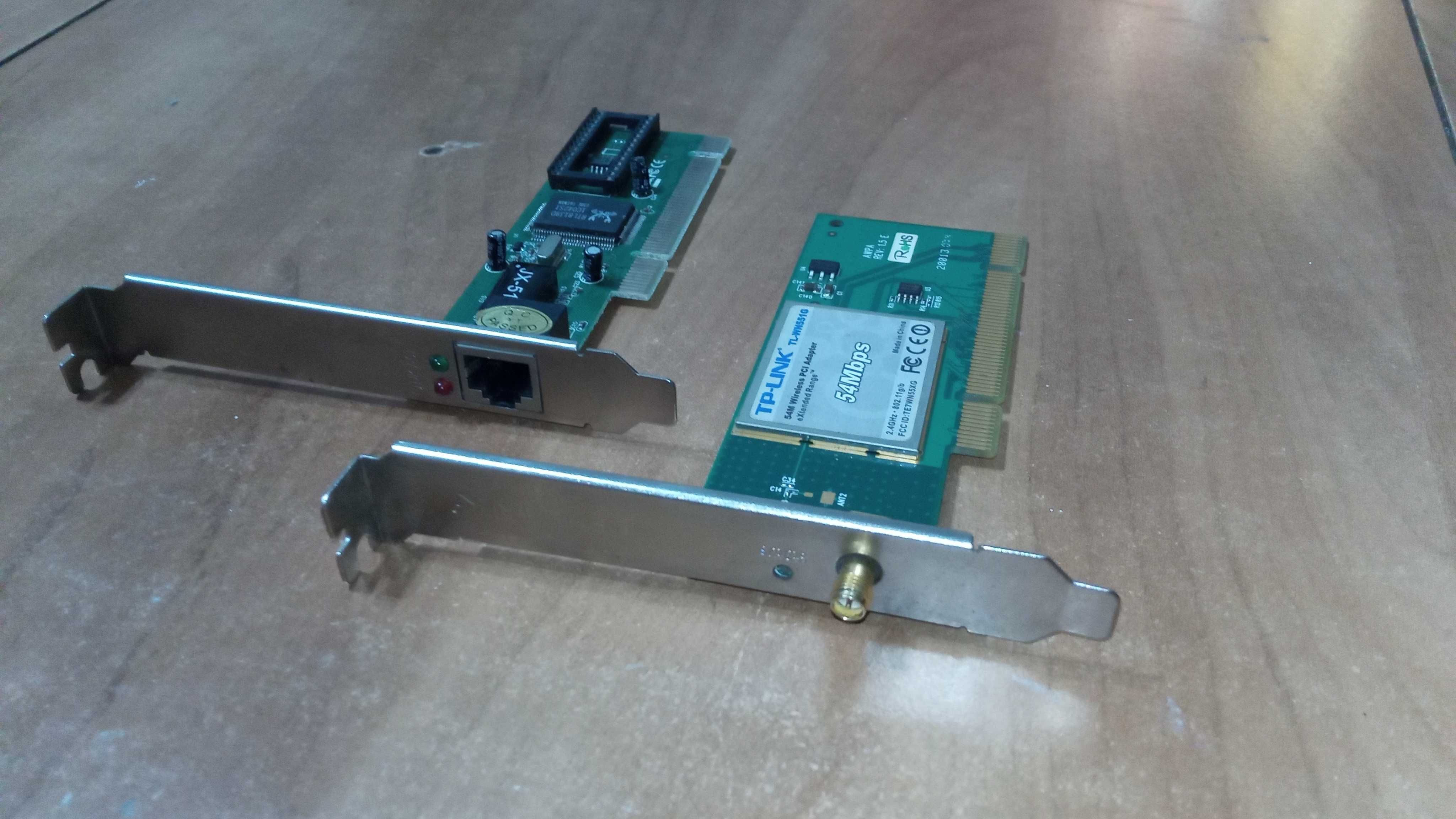 2 karty PCI   WiFi i LAN TP-LINK TL-WN551G i Ralink LAN