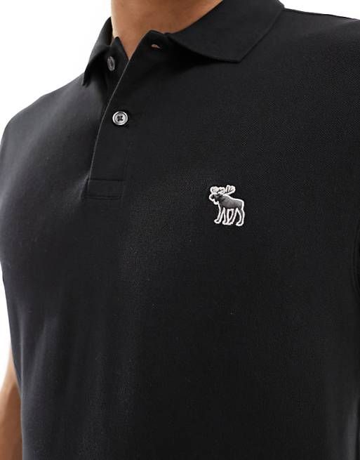 Koszulka polo czarna Abercrombie & Fitch L