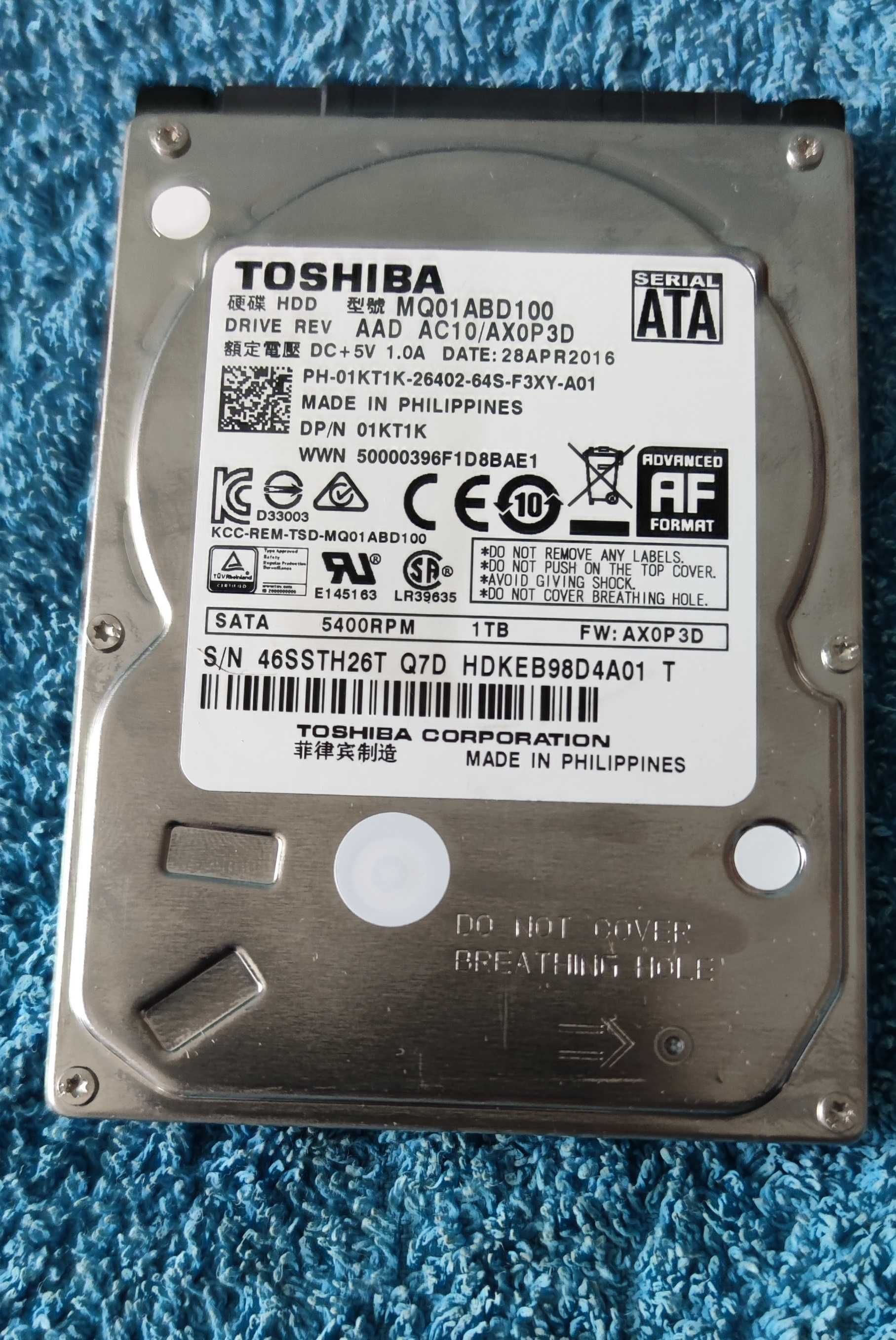 Dysk twardy do laptopa Toshiba MQ01ABD100 1TB 2,5" SATA III - 100% OK!