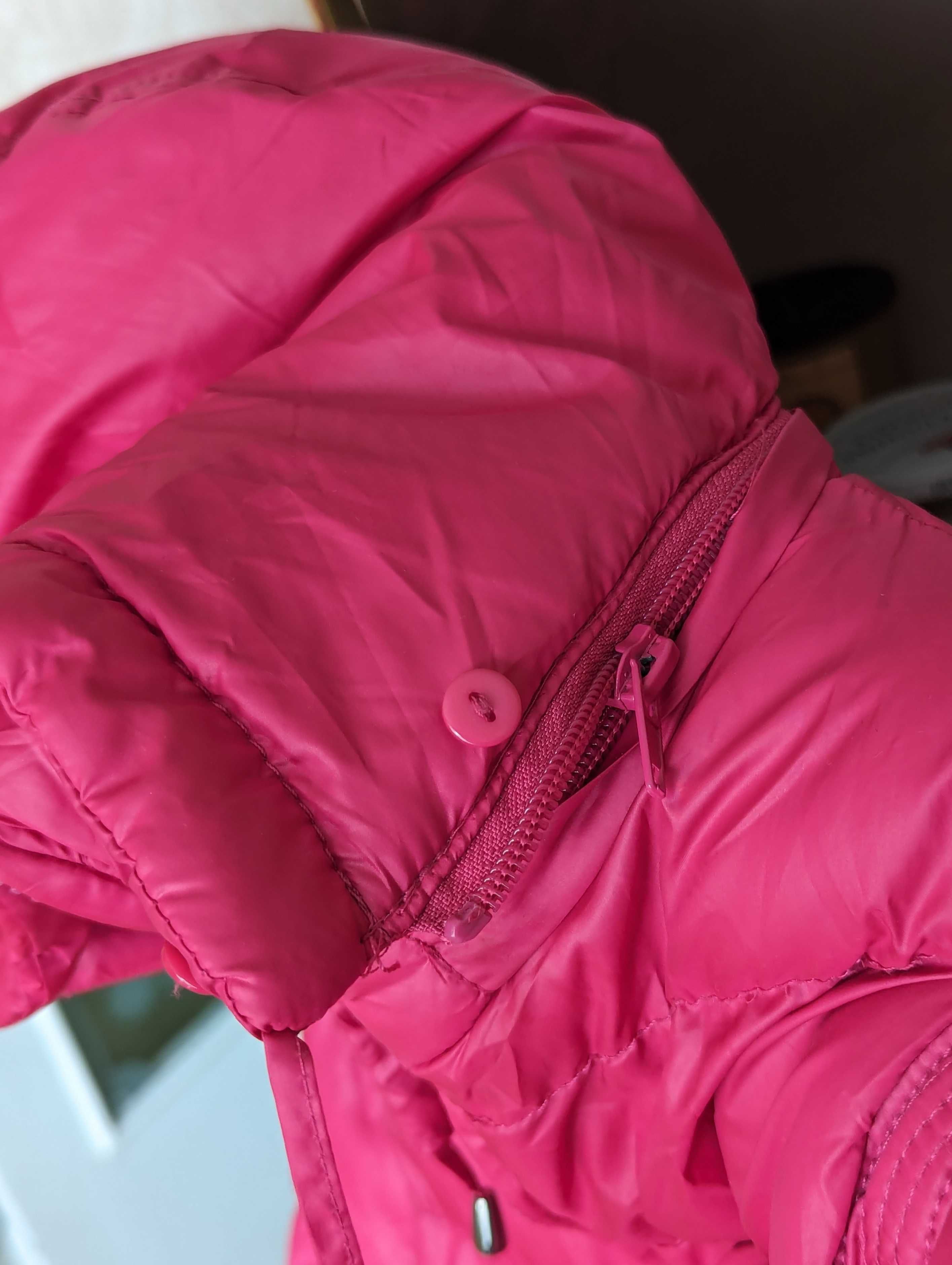 Рожева курточка розмір S демісезон з капюшоном