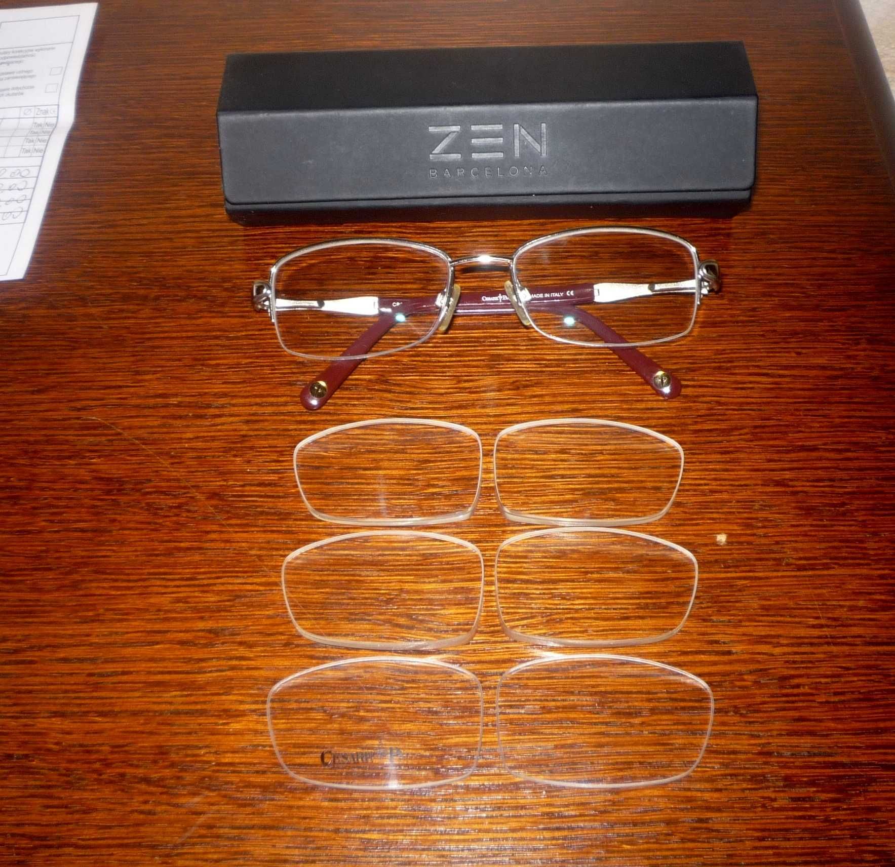 okulary oprawki PACIOTTI żyłkowe szkła futerał etui