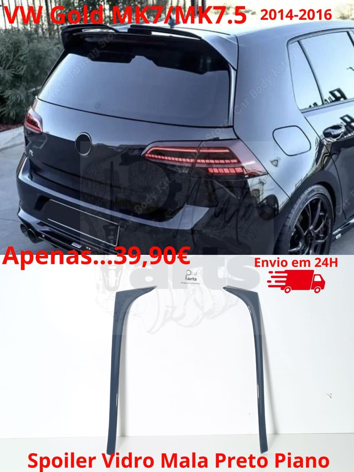 Spoiler do vidro da mala Volkswagen Golf Mk7.5 2014/2016