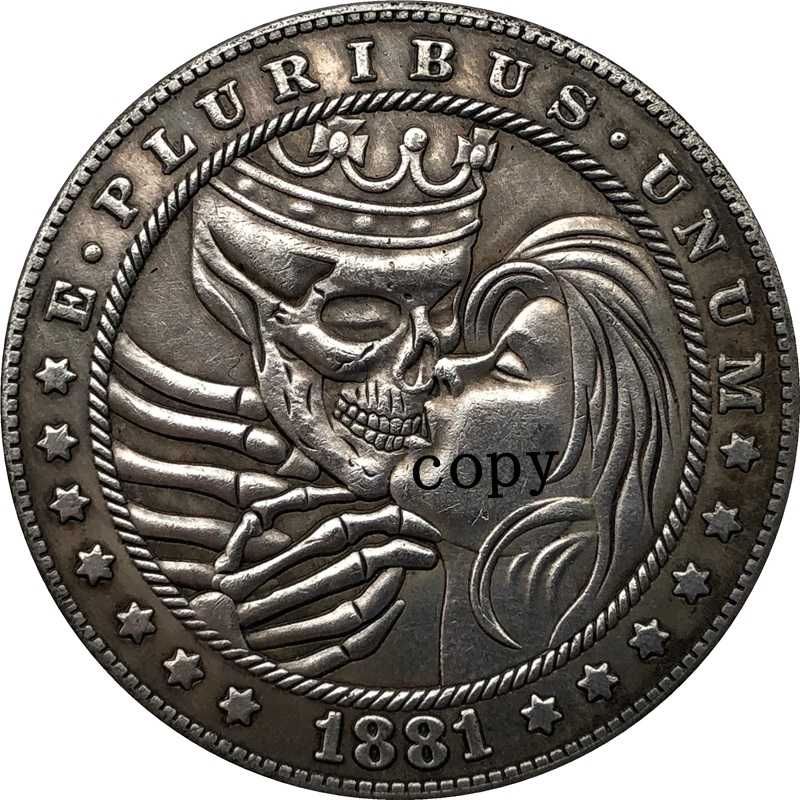 Сувенирная монета 1 Morgan Dollar 1881 CC («Моргановский доллар»)вид 2