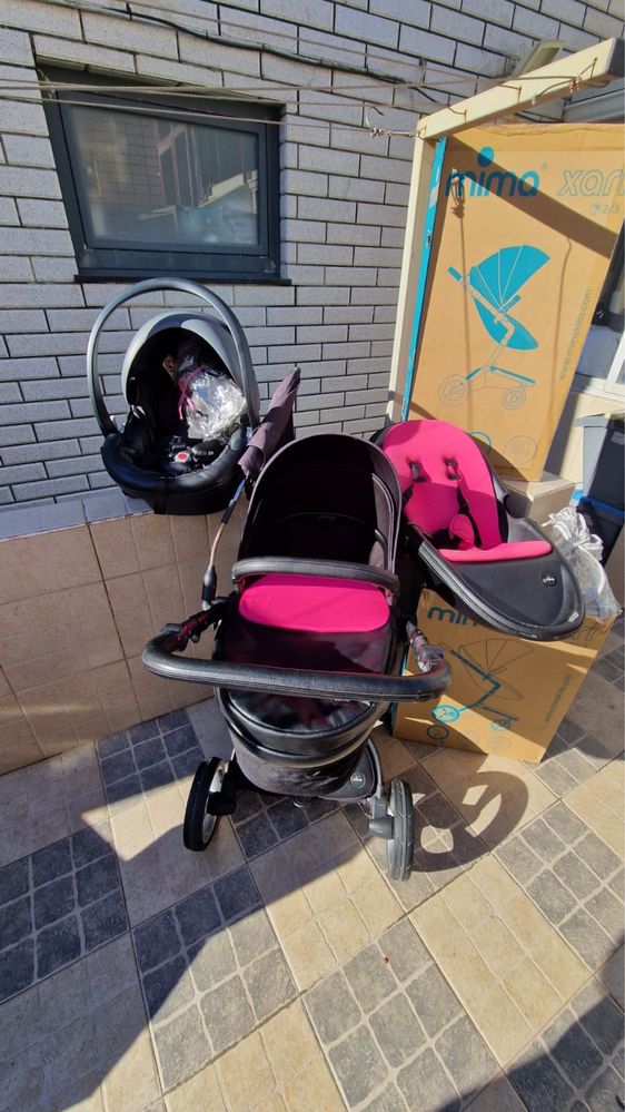 Conjunto completo carrinho de bebé Marca Mima