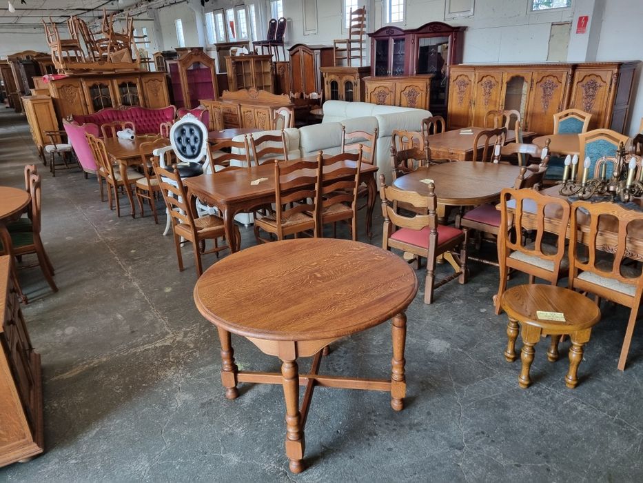 stół dębowy duży rozkladany 6 krzeseł