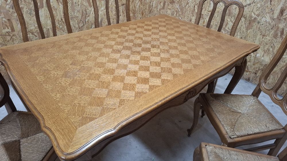 Stół ludwikowski rozkładany + 6 krzeseł