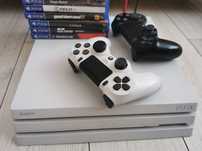 PS4 Pro Biała 2 Pady 6 gier