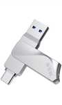 SSK Pamięć USB 128 GB USB 3.2, metalowa pamięć USB, Dual USB,