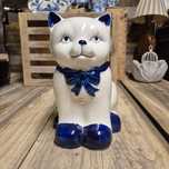 Ceramiczny kot - pojemnik na szczotkę do toalety