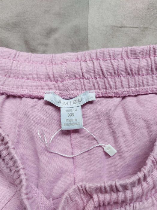 Różowe bawełniane krótkie spodenki damskie xs  Amisu