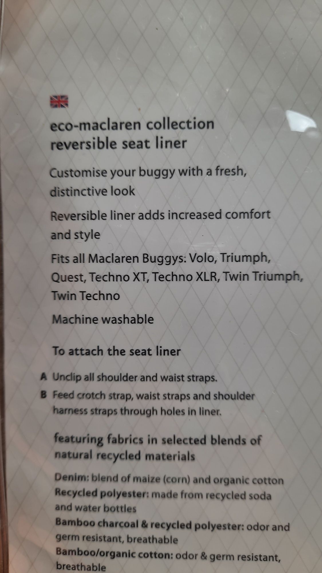 Maclaren dwustronna wkładka do wózka techno XT/XLR i inne