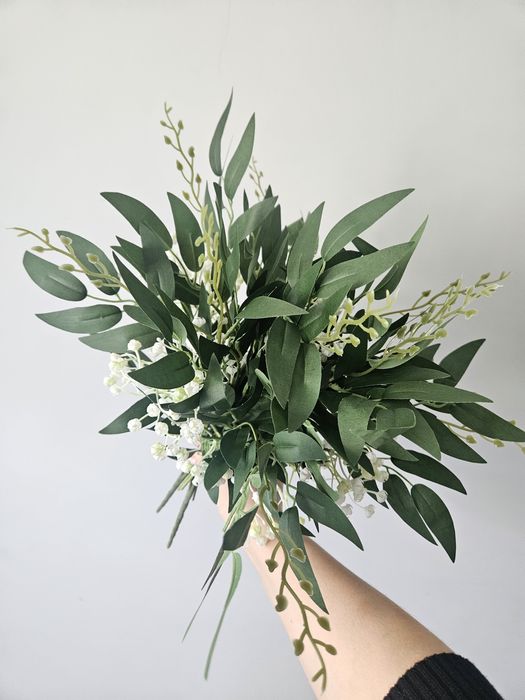 Bukiet wiązanka sztuczny ruskus gipsówka na ślub wesele