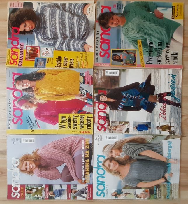 Sandra gazetki z wzorami na druty