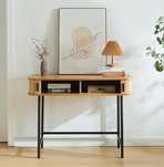 Stolik konsolowy Tvedestrand biurko solidne drewno bambus/czarny