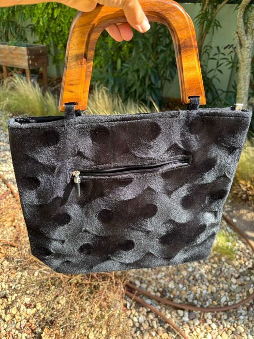 Mala Boho Veludo pegas Madeira made in Thai